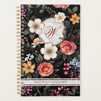 Planificateur floral monogramme personnalisé