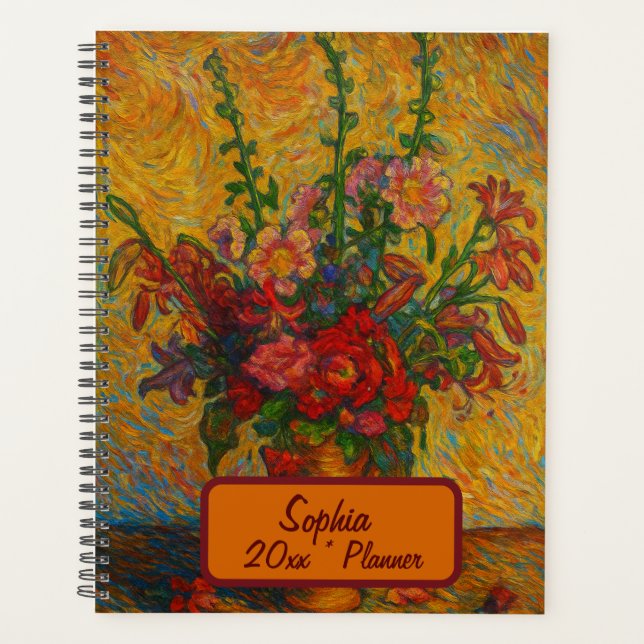 Planificateur floral nom personnalisé (Devant)