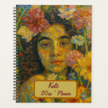 Planificateur floral nom personnalisé