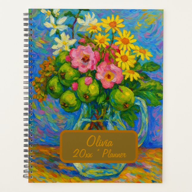 Planificateur floral nom personnalisé (Devant)