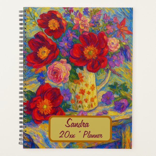 Planificateur floral nom personnalisé (Devant)
