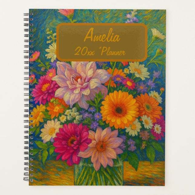 Planificateur floral nom personnalisé (Devant)