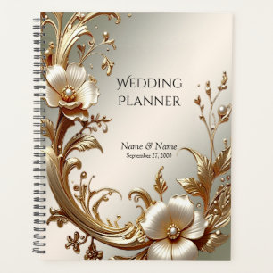Planificateur floral or