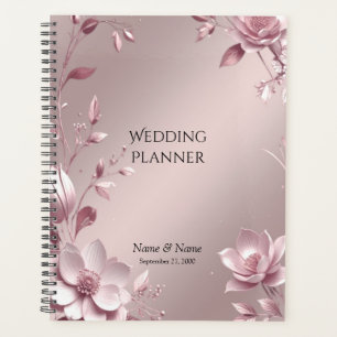 Planificateur floral rose délicat