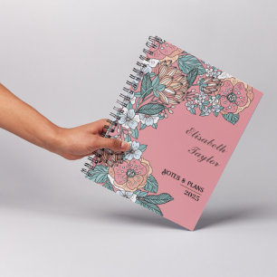 Planificateur floral rose DIY : Votre étude person
