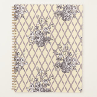 Planificateur floral vintage personnalisé en crème