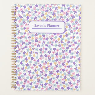 Planificateur floral violet personnalisable