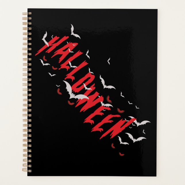Planificateur Halloween Yeux Effrayants Rouges (Devant)