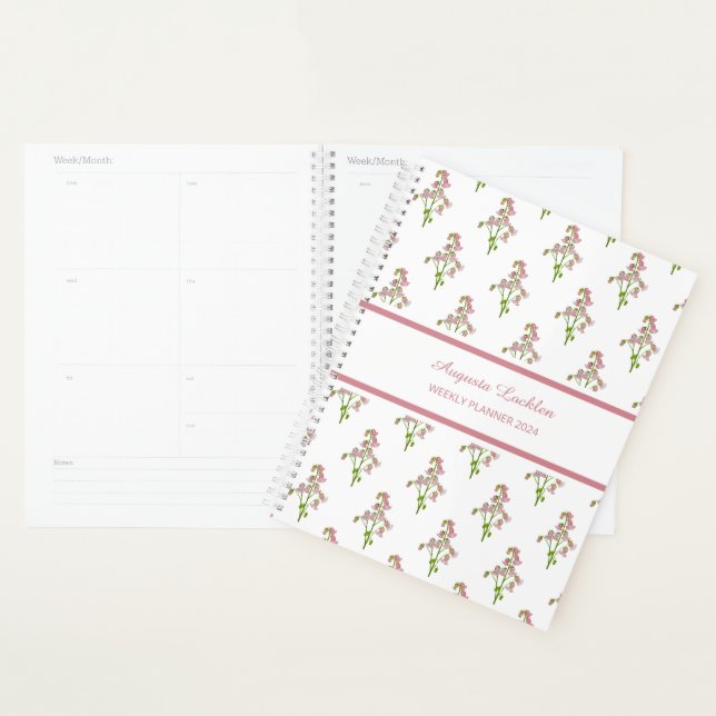 Planificateur hebdomadaire à motif de campanule ro (Devant avec enveloppe)