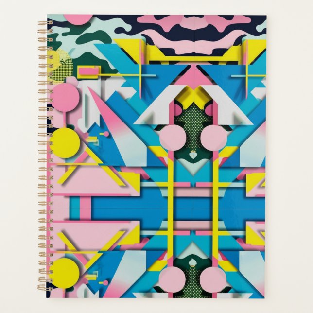 Planificateur Hebdomadaire Abstrait Camo Pastel Né (Devant)