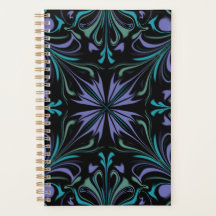 Planificateur hebdomadaire abstrait sarcelle viole