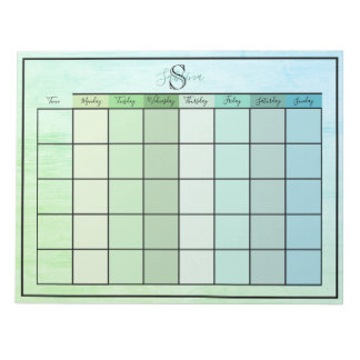 Planificateur hebdomadaire Bloc-notes couleur bleu