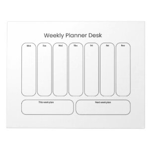 Planificateur hebdomadaire de bureau bloc-notes