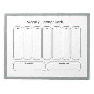 Planificateur hebdomadaire de bureau bloc-notes