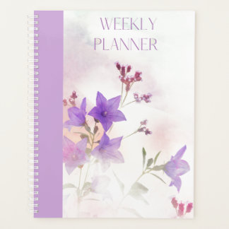 PLANIFICATEUR HEBDOMADAIRE DE FLEURS PURPLES