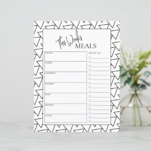 Planificateur hebdomadaire de repas avec texte de