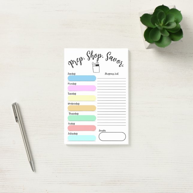 Planificateur Hebdomadaire de Repas Post-It Note C (Bureau)