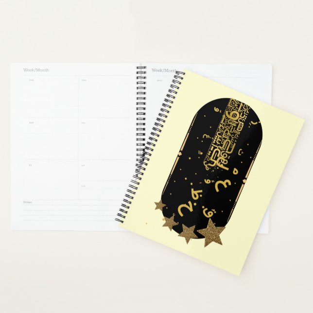 Planificateur Hebdomadaire et Mensuel Céleste Or e (Devant avec enveloppe)