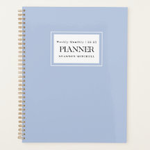Planificateur Hebdomadaire Mensuel Moderne Bleu Po