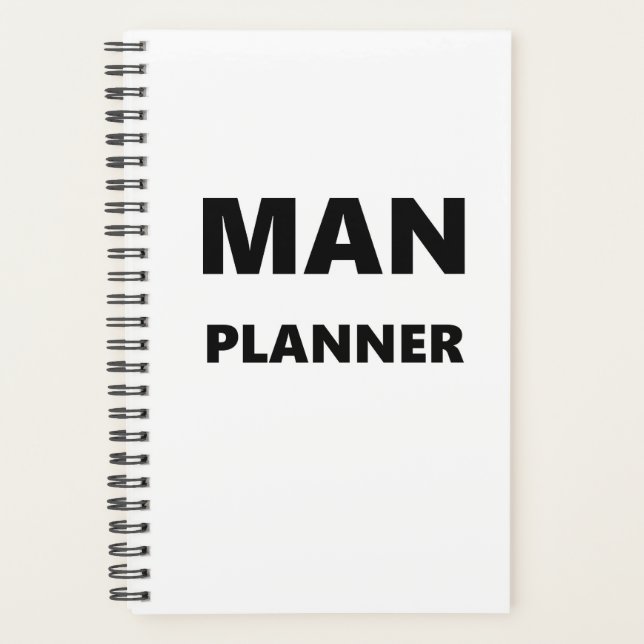 Planificateur Homme Planner noir Police Blanc (Devant)