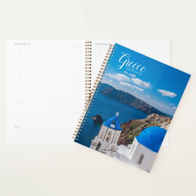 Planificateur journalier hebdomadaire de Santorin  (Devant avec enveloppe)
