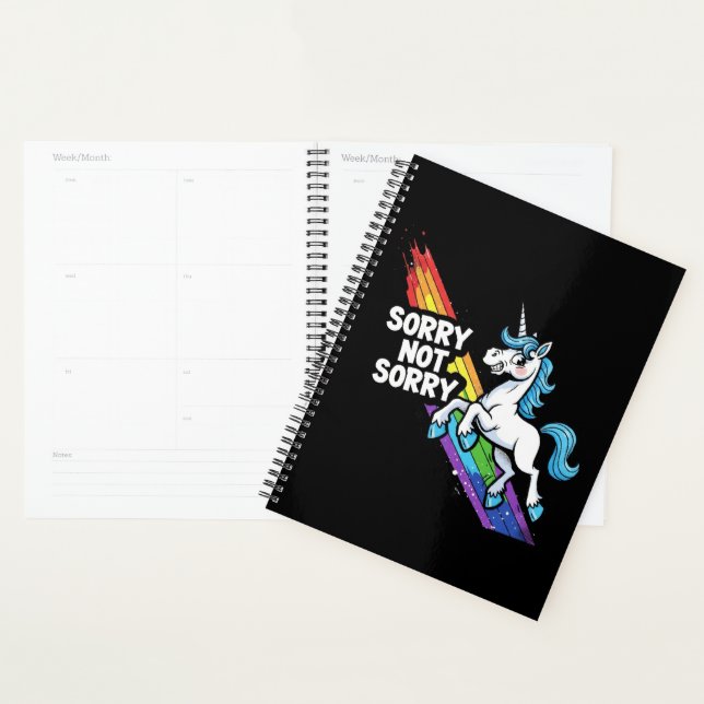 Planificateur Licorne Sorry not Sorry (Devant avec enveloppe)