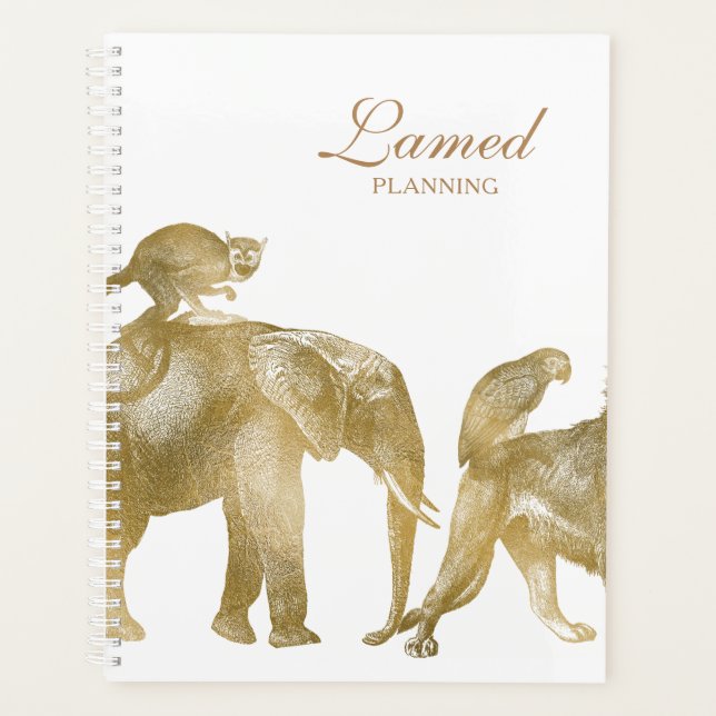 Planificateur Lion Eléphant Or (Devant)