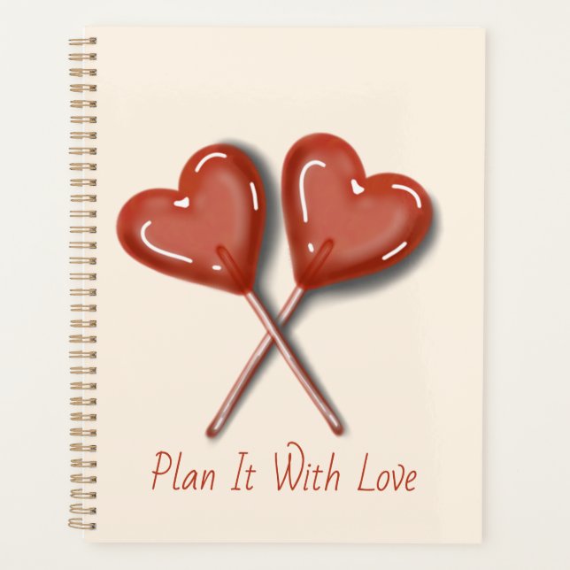 Planificateur Lollipop Cœur Avec Amour (Devant)