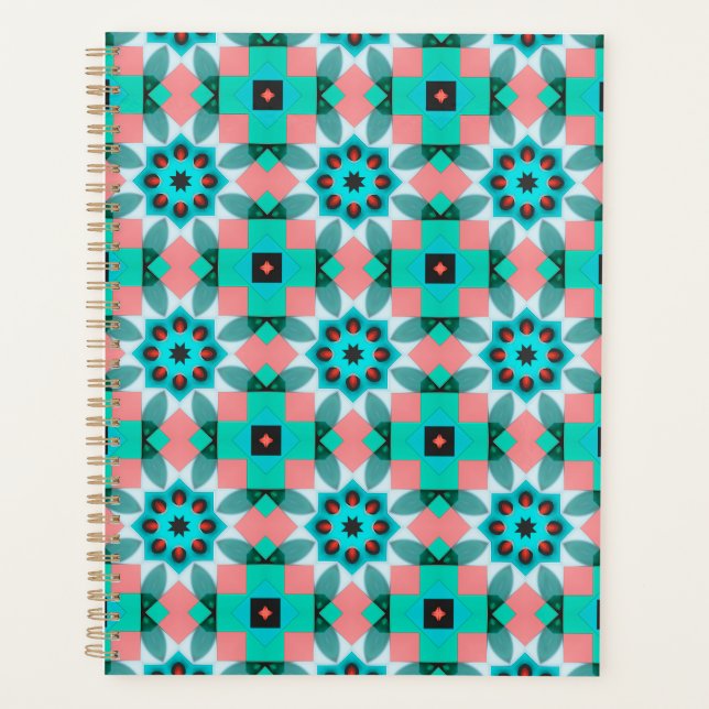 Planificateur Mandala Corail & Menthe (Devant)