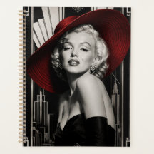 Planificateur Marilyn Monroe art déco NB avec chap