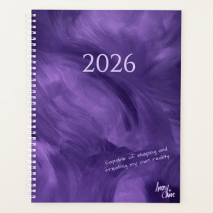 Planificateur mensuel de brume de violet à flux li