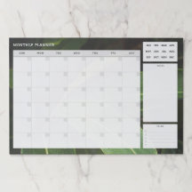 Planificateur mensuel de feuilles tropicales (pour