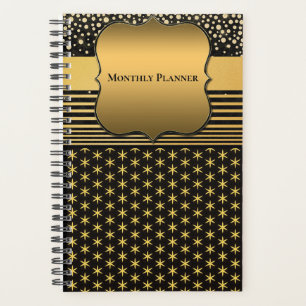 Planificateur mensuel noir et or