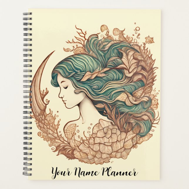 Planificateur Mermaid avec personnalisation de nom (Devant)