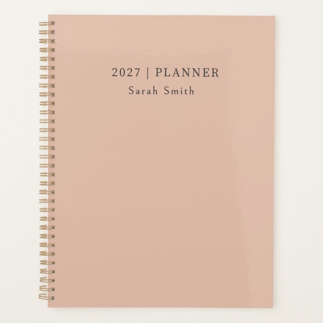 Planificateur minimal 2027 Couverture Warm Sand Bl (Devant)