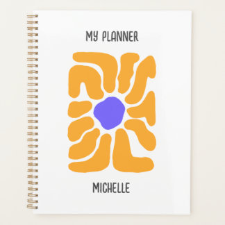 Planificateur minimaliste Abstrait de fleurs Boho