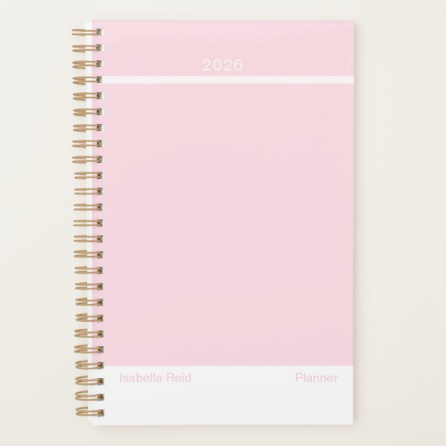 Planificateur Minimaliste Rose Pâle (Devant)