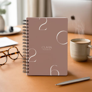 Planificateur minimaliste Rosy Taupe 2026