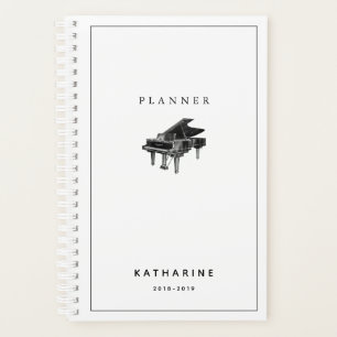 Planificateur minimaliste Vintage Piano blanc