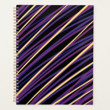 Planificateur moderne abstrait rayé de pourpre et