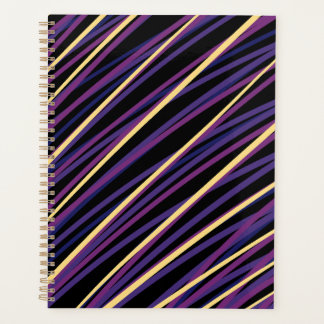 Planificateur moderne abstrait rayé de pourpre et 