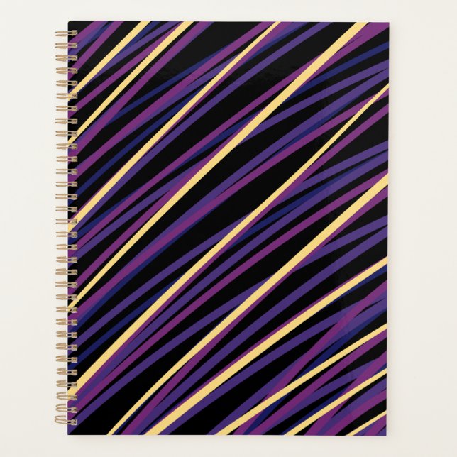Planificateur moderne abstrait rayé de pourpre et  (Devant)