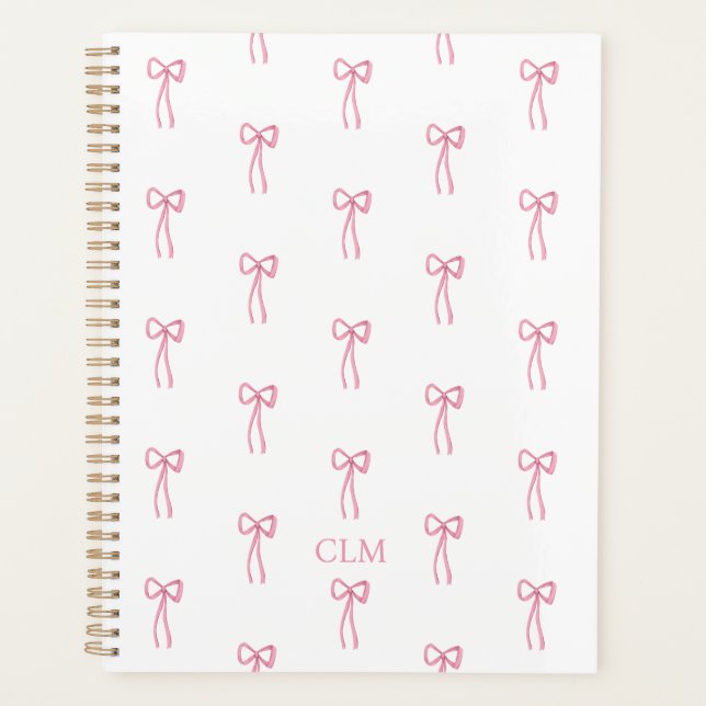 Planificateur monogramme de petit cou rose (Devant)