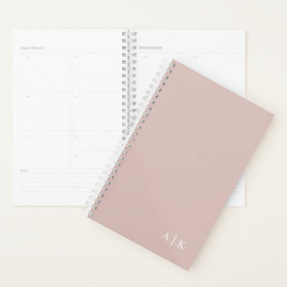 Planificateur monogramme simple - rose pastel