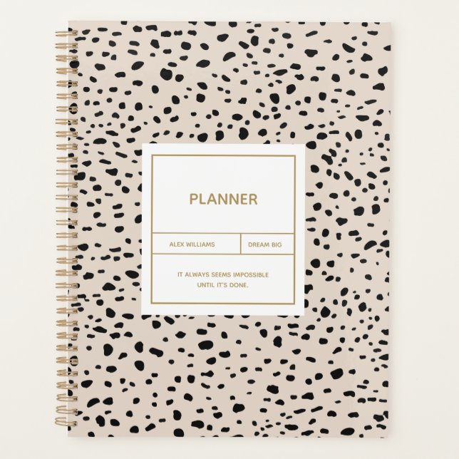 Planificateur Motif dalmate rose pâle (Devant)