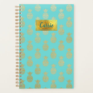 Planificateur Motif d'ananas doré