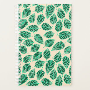 Planificateur Motif Feuille de bouleau vert contem