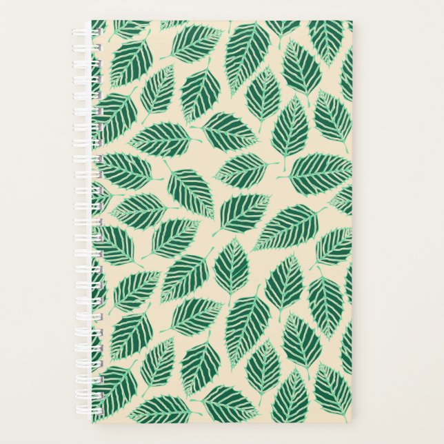 Planificateur Motif Feuille de bouleau vert contem (Devant)
