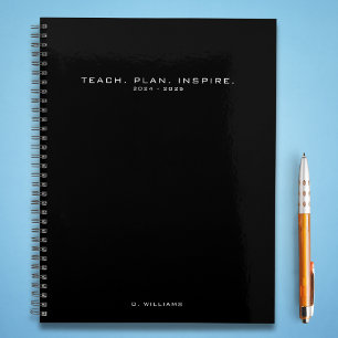 Planificateur noir pour enseignant minimaliste mod