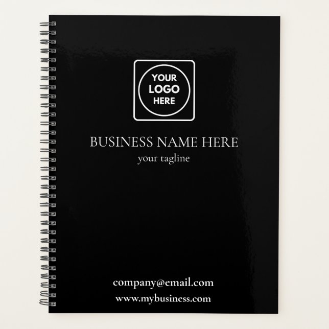 Planificateur noir promo logo d'entreprise (Devant)
